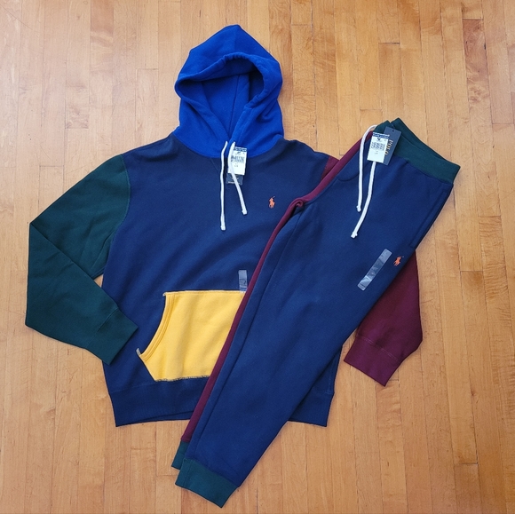 Polo by Ralph Lauren Sweaters Polo Ralph Lauren Mens Large Colorblock Sweatsuit Hoodie